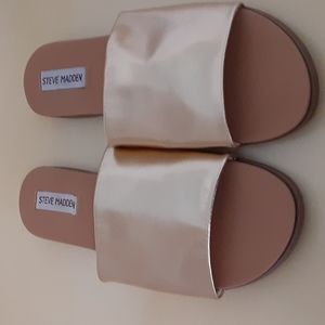 Steve Madden Gold Slides